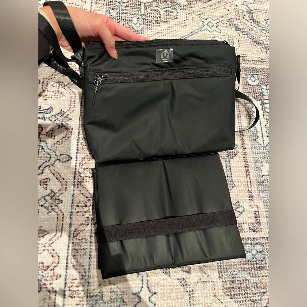 new lululemon black crossbody bag and new baby diaper changing mat!